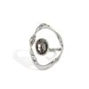 Grey Crystal Geometric Ring Goth Crystal Open Rings Fashion Accessory Finger Ring  Women