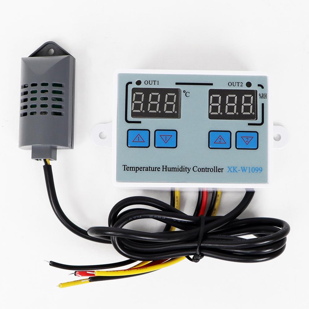 XH-W1099 110V-220V Digital LED Humidity Temperature Controller For Incubator Cooling Heating Switch Thermostat Humidity Sensor