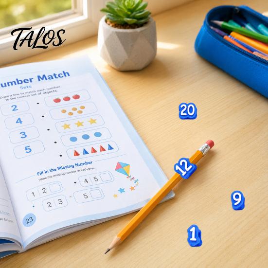 Pencil Identification System 1-20/1-30/1-50 Numbered Toppers, Reusable Classroom Labels Topper for Teachers, Tracking Markers School Organization