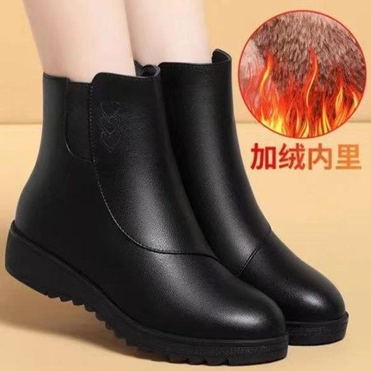 Fashion Versatile Short Tube Flat-bottomed Short Boots 2025 Autumn and Winter New Thick-soled Velvet Thickened Warm Snow Boots Mother Shoes
