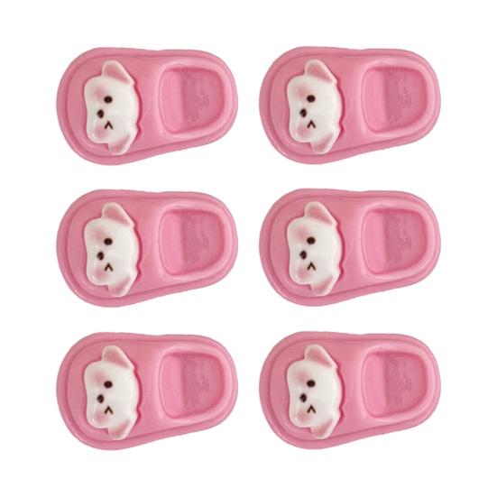 

6Pcs Girl Hairpin Cartoon Slippers Design Small Hair Clips Girls Students Secure Hold No Slip Hair Accessories темно-розовый