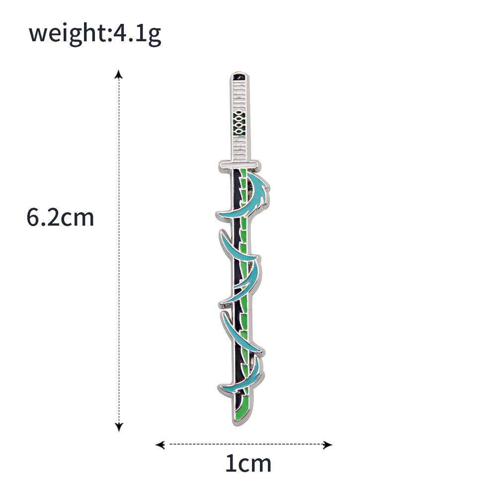 Demon Slayer: Nine Pillars Nichirin Sword Brooch - Rengoku, Muichiro, Sanemi Cosplay Badge