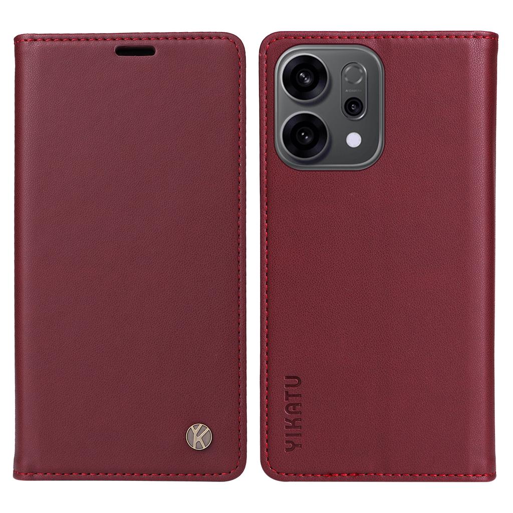 For Oppo Reno14 5G (China)/Oppo Reno14 F 5G/Oppo Reno14 5G (Global) Phone Cases YIKATU Magnetic Closure PU Leather Mobile Cover