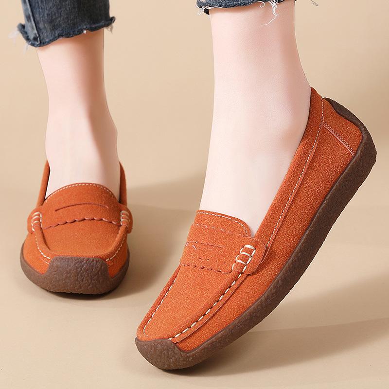 New Suede Leather Shoes Woman Slip On Women Flats Moccasins Women's Loafers Spring Autumn Mother Shoes