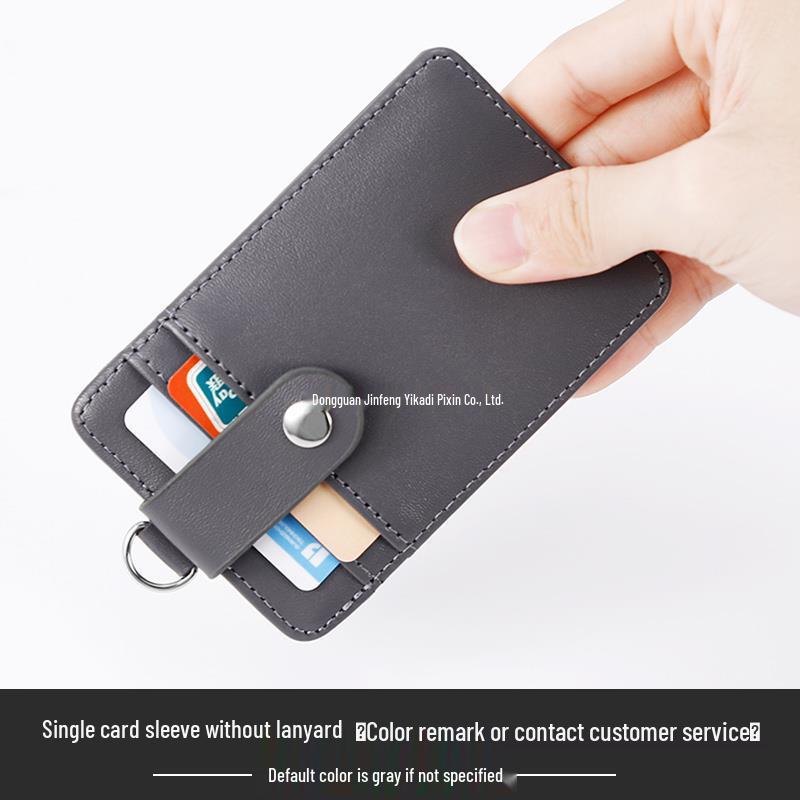 Genuine Leather Retractable ID Card Holder with Lanyard and Multiple Slots