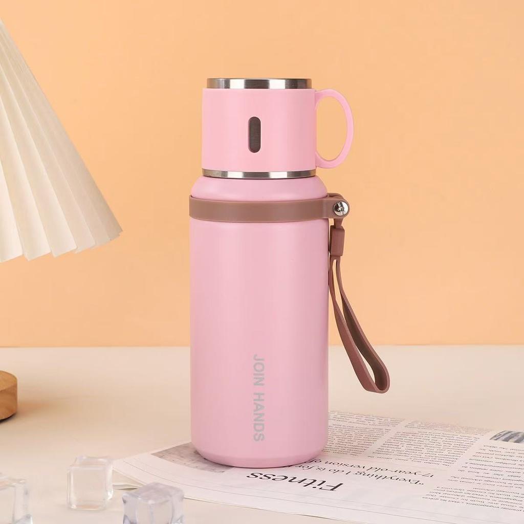 600ML Thermische Wasserflasche Edelstahl Thermosflasche Kalt halten Thermosbecher Wasserflasche Thermoskanne für Tee Kaffee Vakuumflaschen