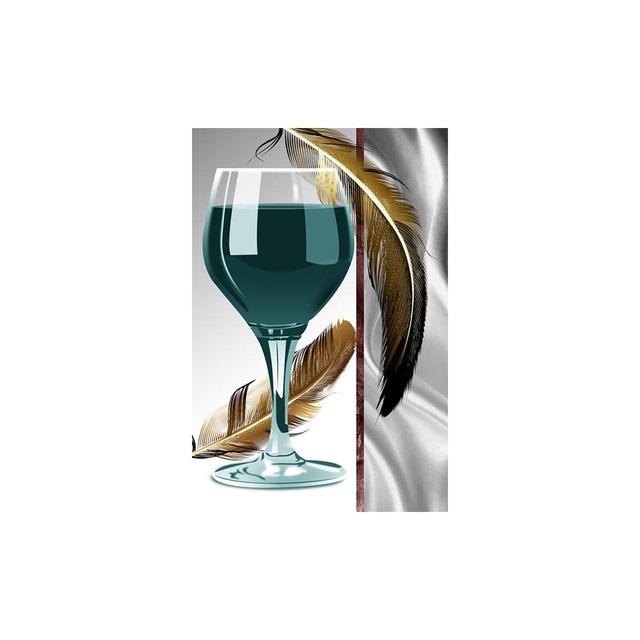 

Рамка из цельного дерева, абстрактный красный, зеленый бокал для вина с перьями, холст, живопись, скандинавские постеры и принты, картина Cuadros для гостиной, домашний декор 15*20cm(with frame)