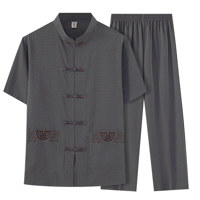 Men's Chinese Style Short-Sleeved Tang Suit