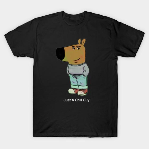 Taglia Asiatica Uomo T-shirt Nera con Stampa I'M Just A Chill Guy Meme Stampa Senza Taglio T-shirt in Cotone