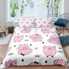 Cartoon Cute Pink Pig Duvet Cover for Children Boys Girls Microfiber Pigs Floral Cartoon Farm Animals Theme Bedroom Decorations