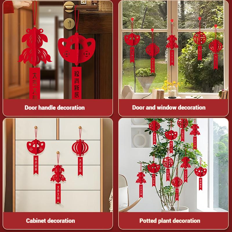 2026 Housewarming Pendant Moving Green Plants Red Decorations Spring Festival Green Plant Decorations New Year Pendants Gift