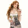UNIFREE Cat Print A-Line Cami Dress