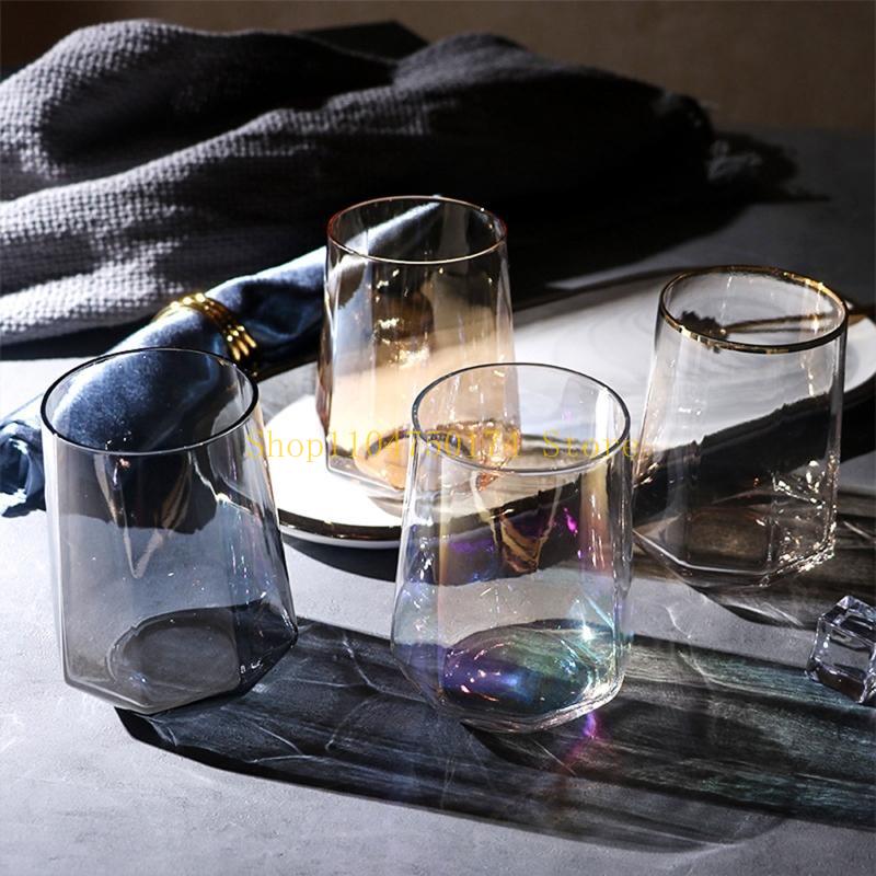Creative Large Capacity Transparent Crystal Juice Glass Drinking Glass 4 Col top sale