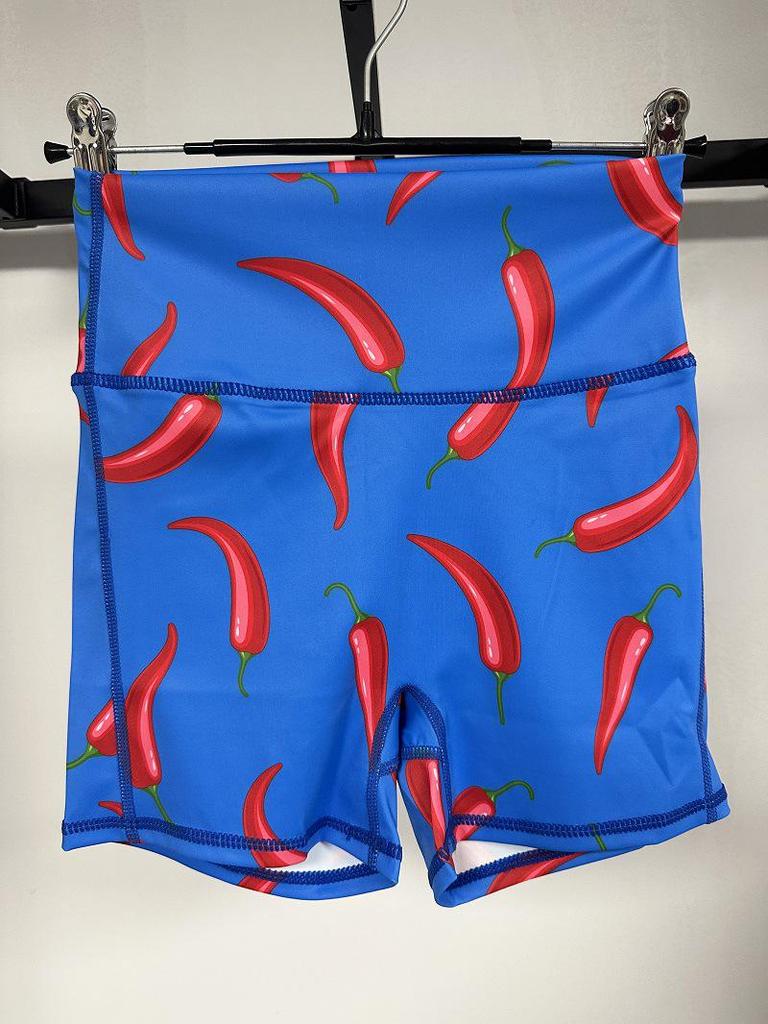 European-American High Waist Printed Sports Yoga Shorts for Women