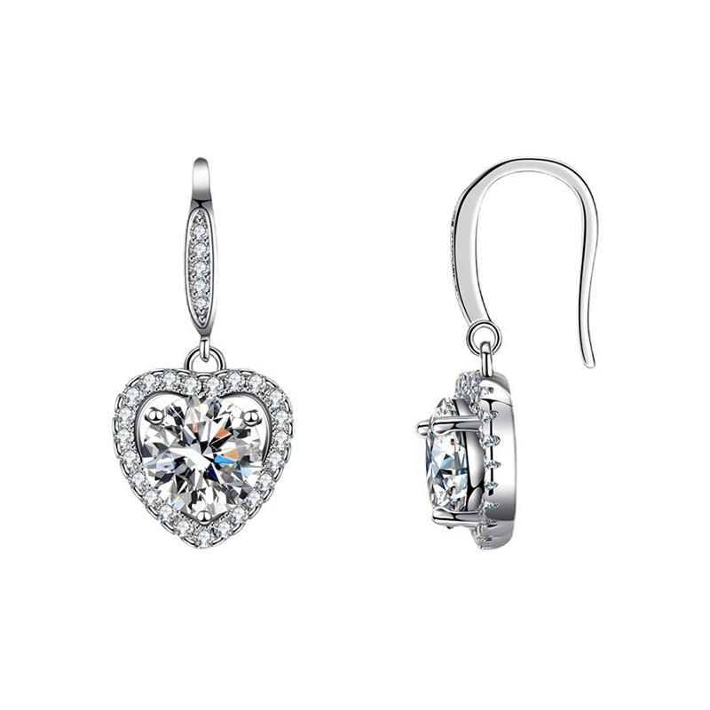 Heart Shape Moissanite Stud Earrings Women Sterling Minimalist Fashion Jewelry 2025 1ct 1ct Moissanite