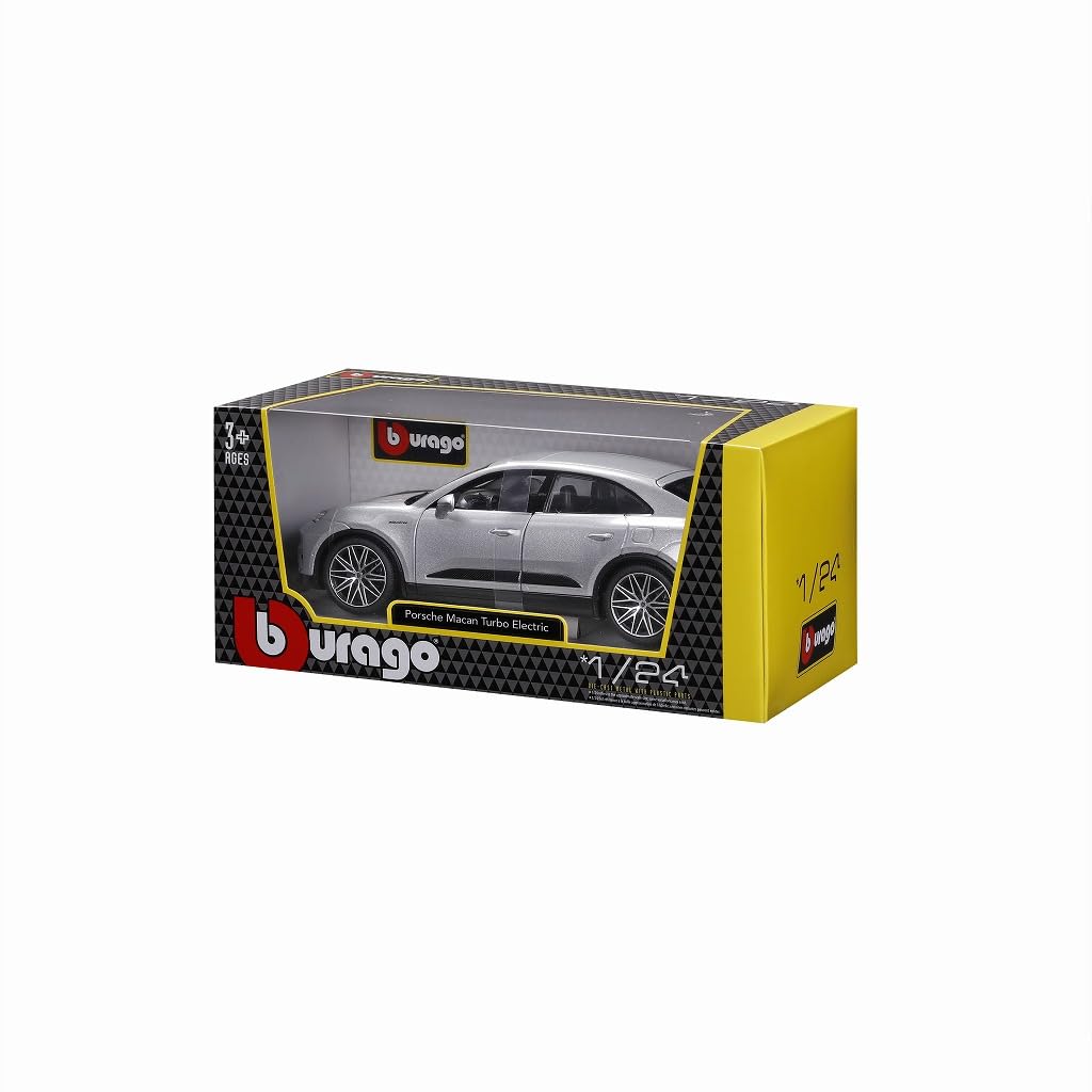 Kyosho BURAGO 1/24 Porsche Macan 4 Electric 2024 Silver Finished Model BUR21114S