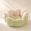 Pet Bed with Raised Petal Sides Cozy Petal-Shaped Round Snug for Cats