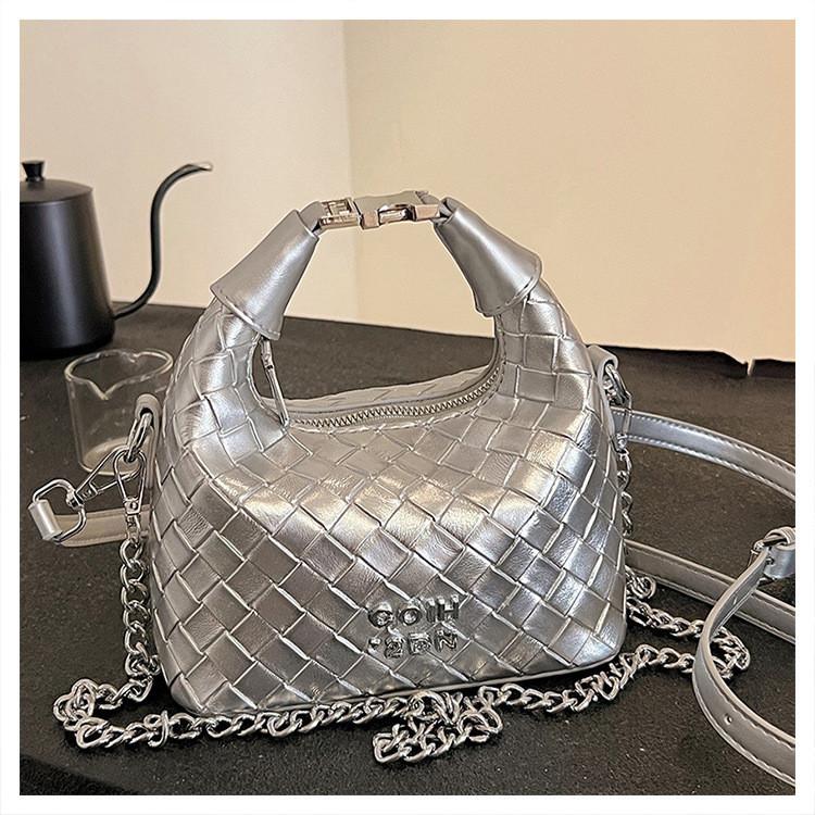 IELGY French premium hand carry women's bag 100 summer silver shoulder messenger bag