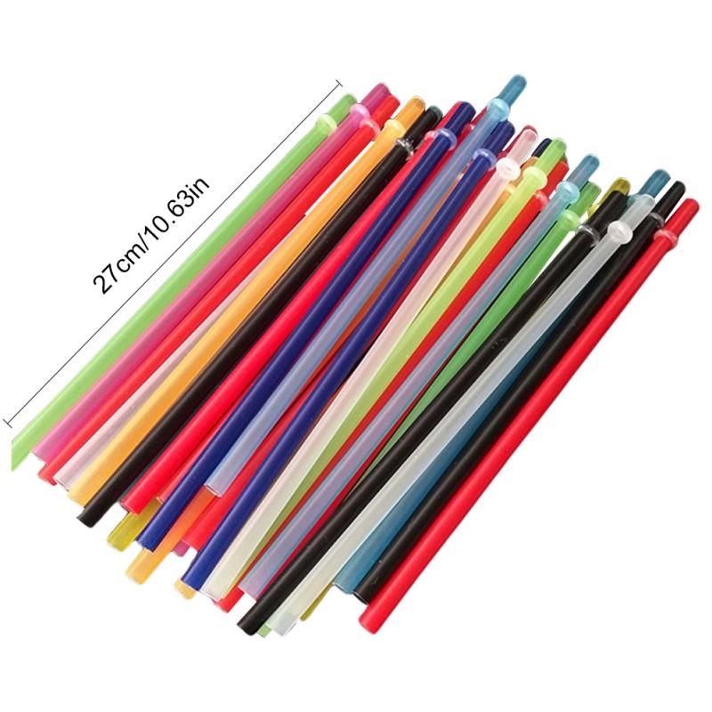 25Pcs Reusable Plastic Straws with Cleaning Brush Colorful Straws for Birthday Party Baby Shower Wedding Supplies Cocktail Straw