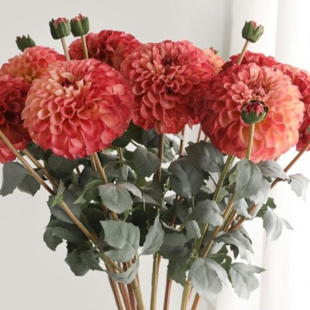 80cm Simulation Dahlia Flowers Real Touch Silk Fake Flowers  Garden Decor