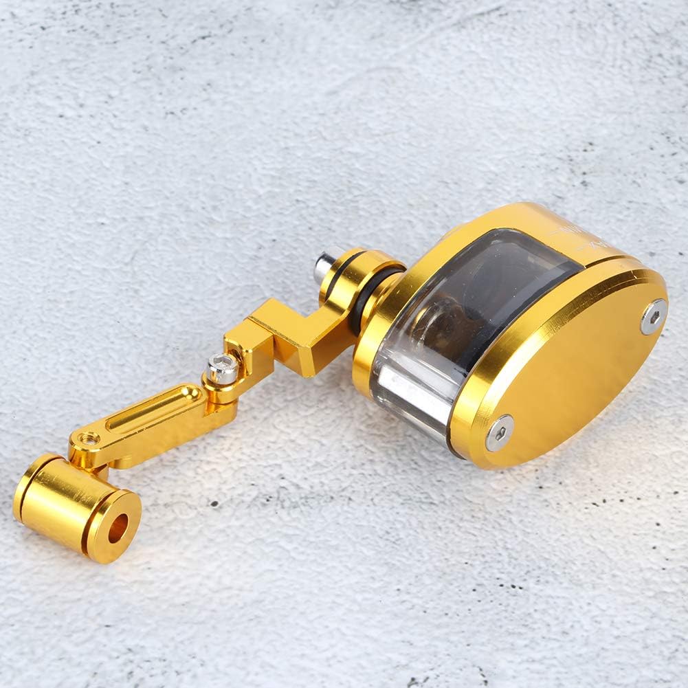 Qiilu Brake Oil Cup, Front Brake Fluid Reservoir CNC Aluminum Motorcycle Motorcbike Oil Cup Set Fit for ZX 6R 9R 10R(Gold)