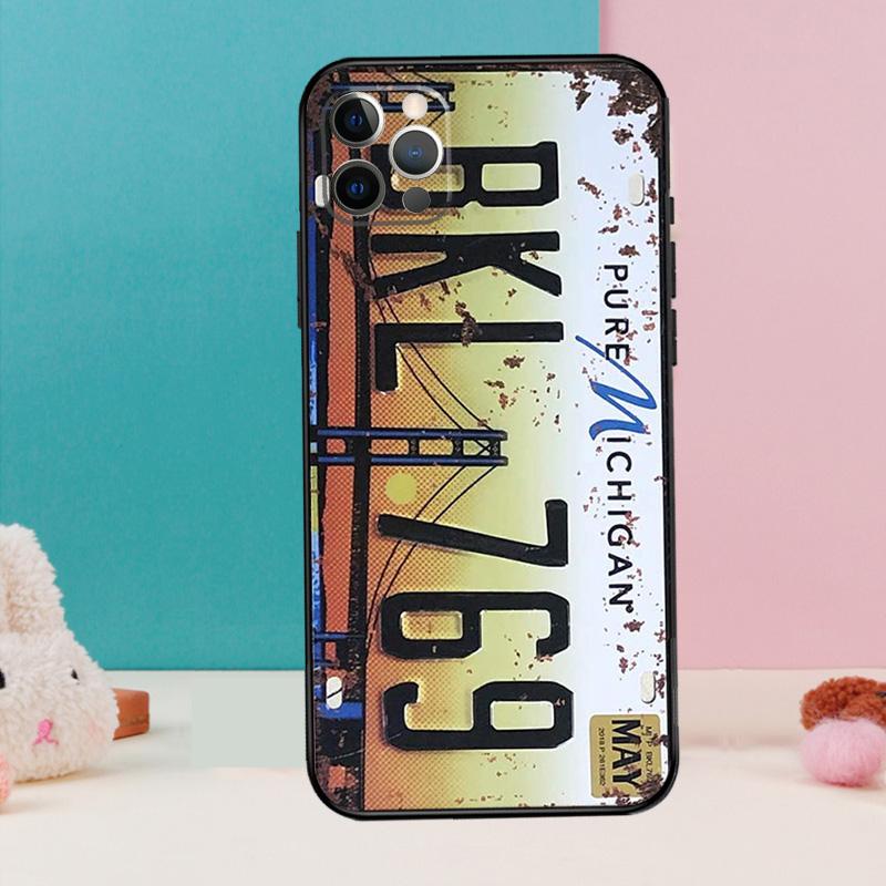 

Retro Funny License Plate Phone Case For iPhone 17 Air 16 14 13 12 11 15 Pro Max 12 13 mini 15 16 Plus 16e Cover Coque iPhone 13 Pro