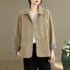 Plus Size Spring/Autumn Loose Casual Jacket for Middle-Aged Women