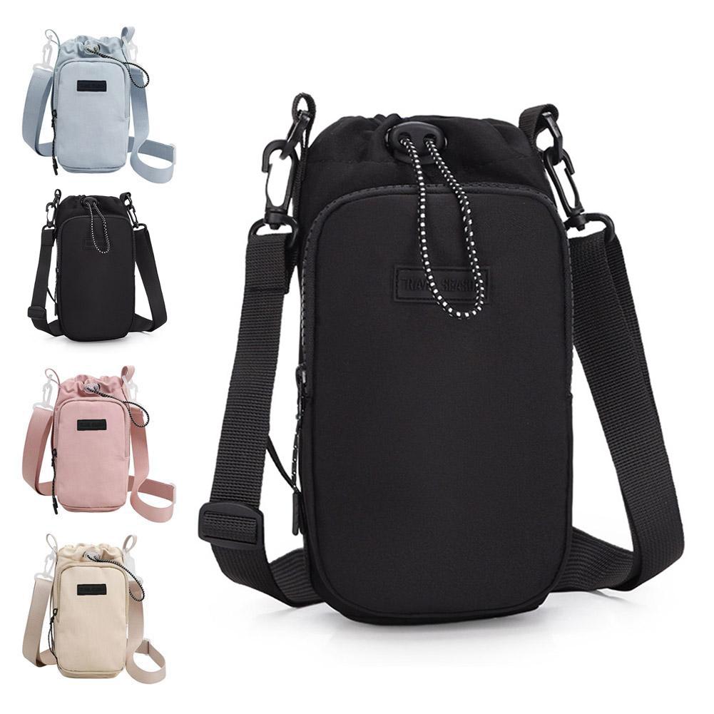 Portable Water Bottle Holder Bag With Adjustable Shoulder Strap Water Bottle Sleeve Cup Pouch For Outdoor Sports