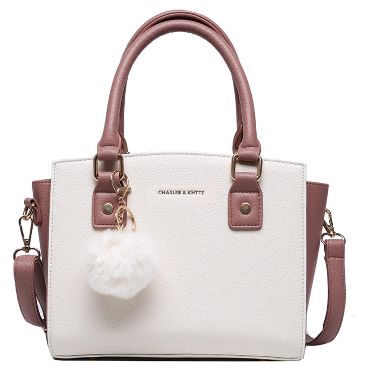 

[SHARE ITEMS] Women s Shoulder Bag, CrossbodyHandbag, 2-Way, Commuter Bag, Stylish, Shoulder Bag, PU Leather, Cute, Two-Tone (Pink)