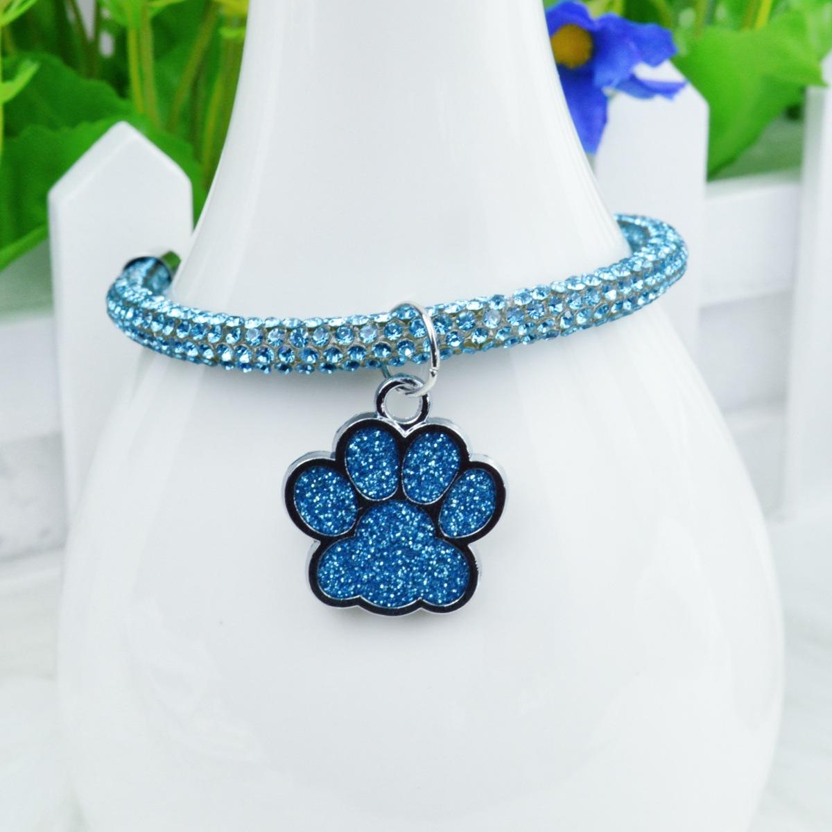 Cute Cat Claw Claw 7MM Diamond Chain Cat Dog Collar Dog Necklace Cat Collar Pet Supplies S code серебряное озеро синий