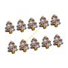 10Pcs Festival Tree Beads Hand Painted Glass Beads For Christmas Tree Decoration Bracelets Jewelry Accessories 55KF