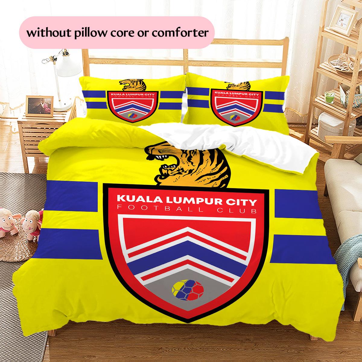 

Kuala Lumpur City FC Pattern Bedding Quilt Set Home Decoration Gift (1 * duvet cover + 2 * pillowcase without core) 135x200cm