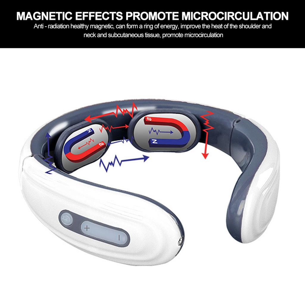 Aparat de Masaj Electric cu Impulsuri pentru Vertebrele Cervicale Gât Umeri Ameliorarea Durerii Instrument de Fizioterapie Alb