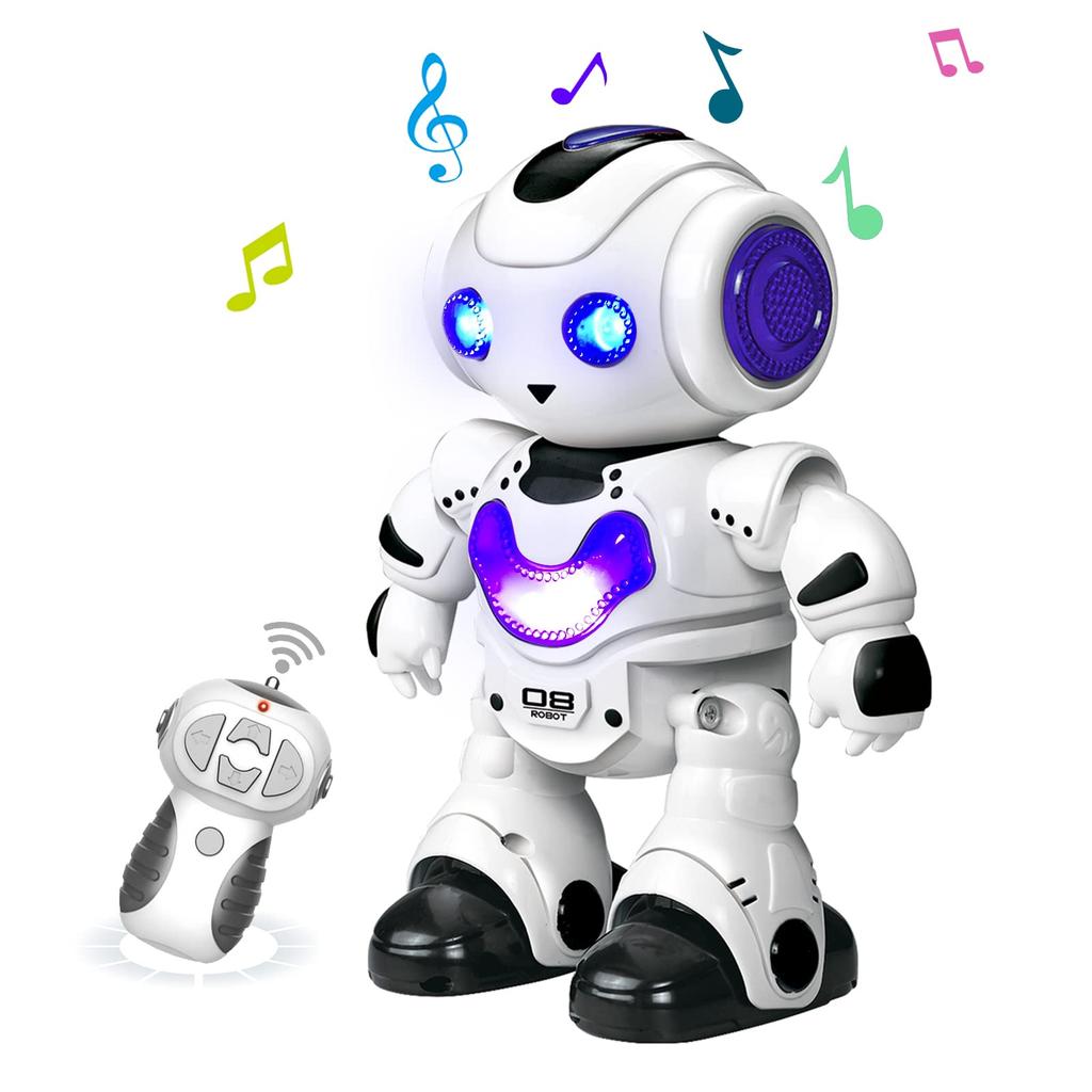 Electric Remote Control Robot Toy, Bipedal Robot, Moving, Humanoid, Dances, Sound, Reaction Toy, Lights, Demo Mode, Easy Operation, for Girls and Boys