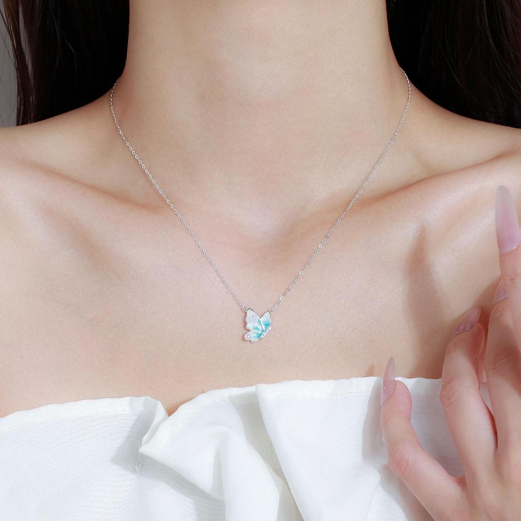 Schmetterlingskette aus 999er Sterlingsilber – Vielseitiges, hochwertiges, minimalistisches Choker-Halsband im leichten Luxus-Design