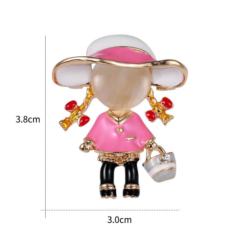 Opal Villain Personalized Brooch Creative Accessories Niche Design Pin Versatile Shirt Japanese and Korean Trend Jewelry