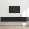 TV Wall Cabinet 2 Pcs Black Engineered Wood