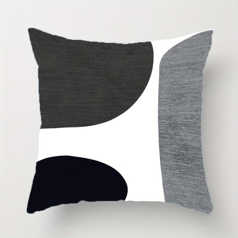 

Черный Белый Серый Геометрический Принт Домашний Декор Наволочка Спальня Гостиная Диван Украшение Полиэстер Наволочка на Подушку с Молнией 16x16Inch