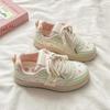 2025 Women's White Thick-Soled Sneakers: Versatile, Breathable, Comfortable Casual Shoes