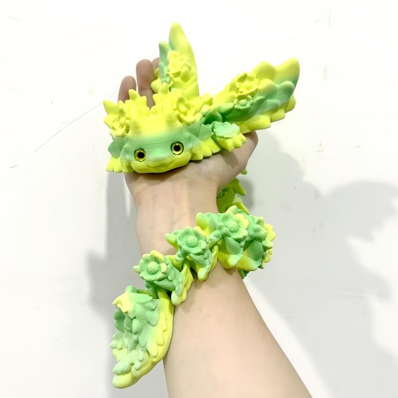 3D Printed Articulated Salamander Dragon Craft Creative Animal Figurine Desktop Ornament for Home Office Decor Collection