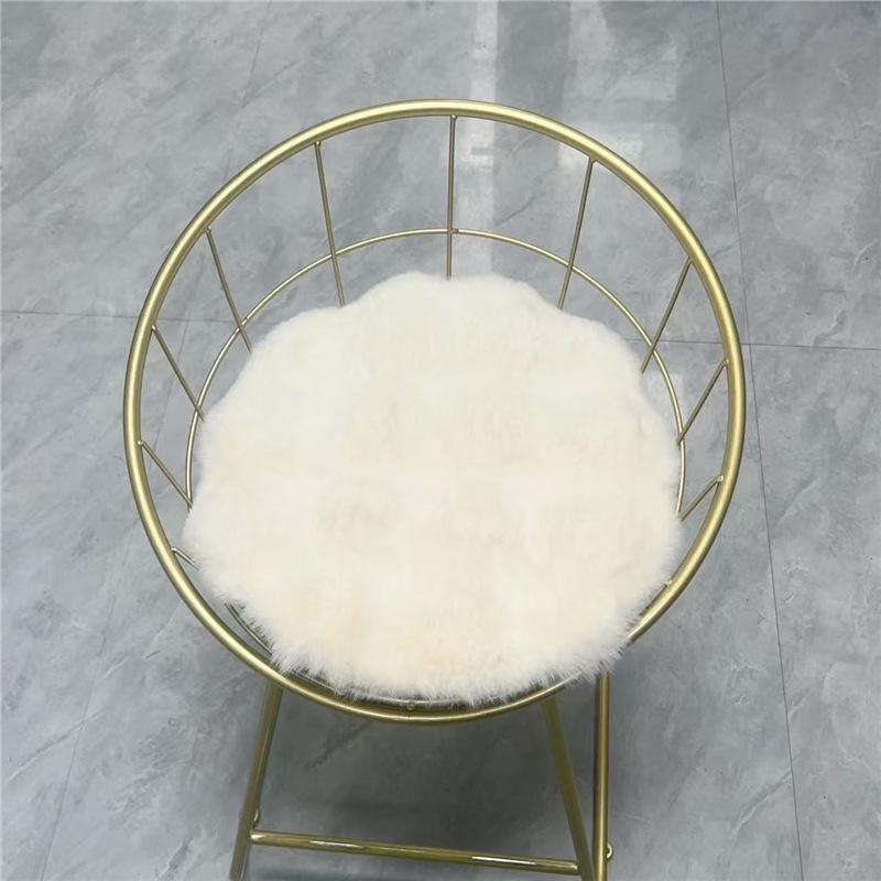 Plush Velvet Bubble Seat Cushion - Thickened Faux Rabbit Fur Pad for Chairs 34*34 Round