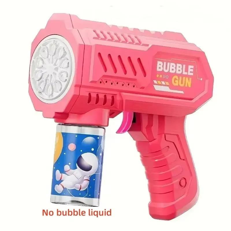 Space Astronauts Fully Automatic Bubble Gun Rocket Bubbles Machine Automatic Blower With Bubble Liquid Plaything For Kids Bubble Present