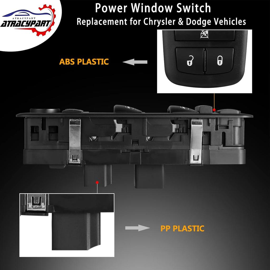 Master Power Window Switch | 3 PINS + 9 PINS Check Required | Replacement for 2012 – 2017 Dodge Ram, Grand Caravan, Chrysler Town & Country |
