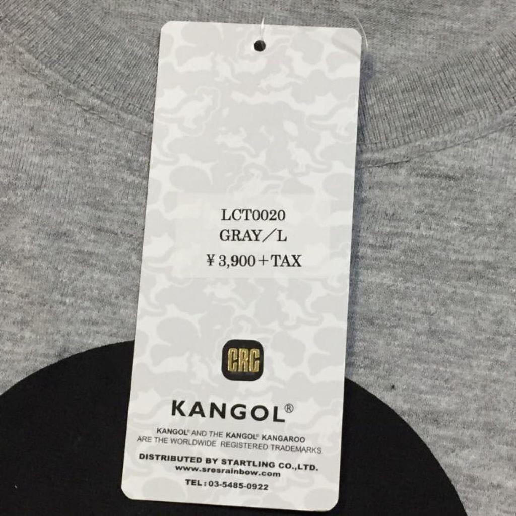 Used New Genuine L KANGOL KANGOL HYPE Old School Hat Design Collaboration T-Shirt Heathered Gray