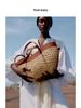 2025 Trendy Large Capacity Polish Straw Shoulder Beach Bag