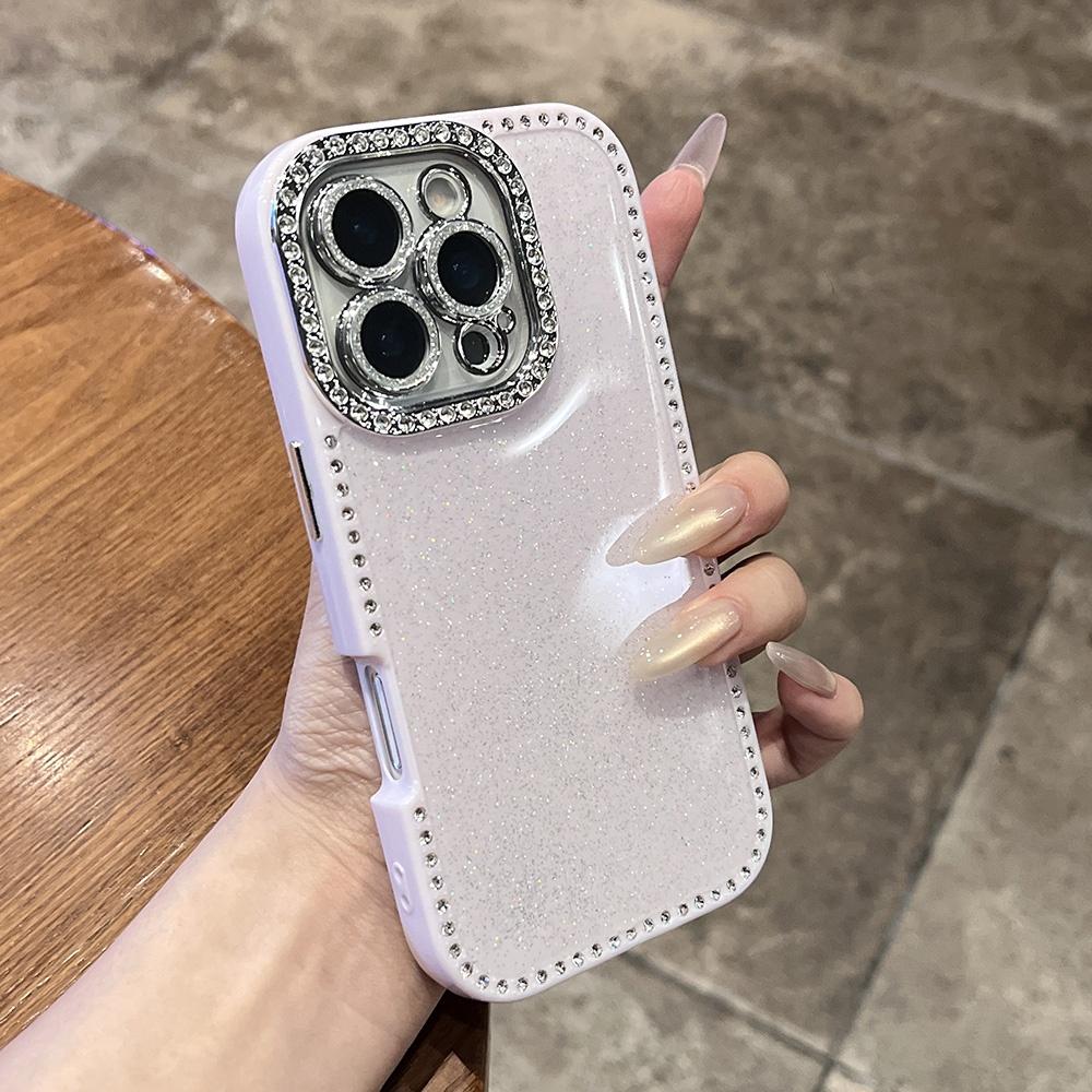 Sparkling Rhinestones Soft Case For iPhone 16 15 14 13 Pro Max Candy Bling Glitter Diamonds Shockproof Silicone Cover