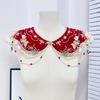 Girl False Collar Embroidered Chinese Ancient Shirt Shawl Wrap for Carnivals