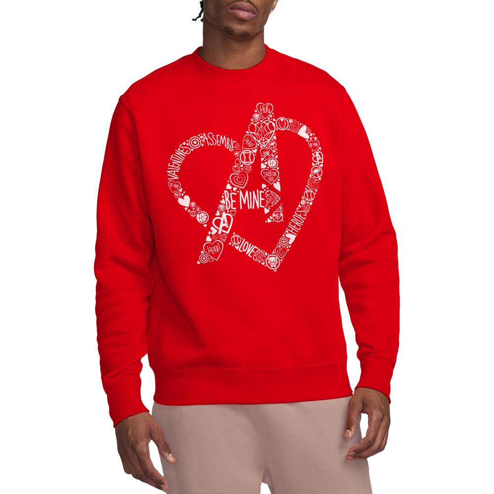 Avengers Unisex Adult Be Mine Heart Sweatshirt