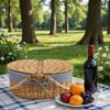 Handwoven Wicker Basket Suitable for Kids Picnics Decorating and Storage with Washable Liner Double Lid Dust Proof