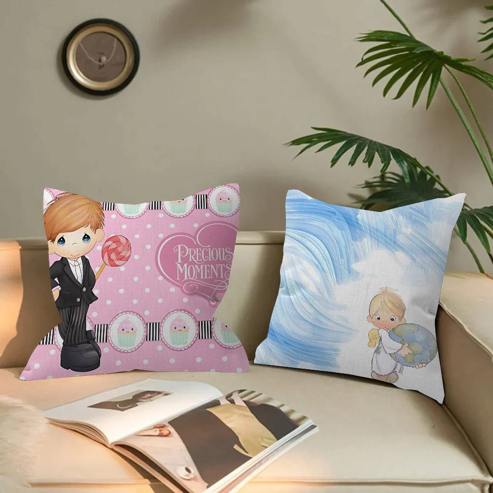 Precious Moments Cute Pillow Covers Cartoon Sofa Decorative Home Double-Sided Printing Short Plush Cute Cushion Cover